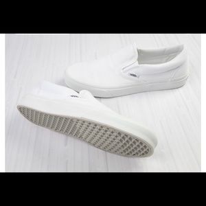 Vans white slip on skate shoes